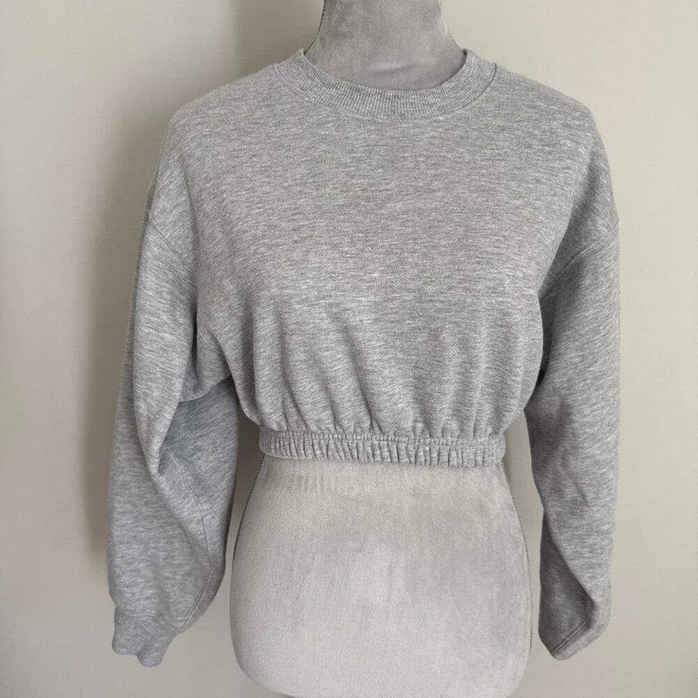 Alo Yoga Crew Cropped Sweatshirt Grey Size XS Athletic Atheisure